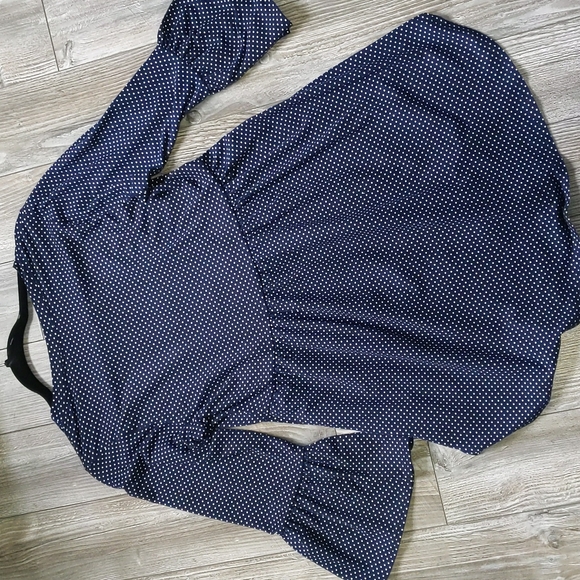 Chris & Carol Polka Dot Bell Sleeve Smock Small - Picture 4 of 6